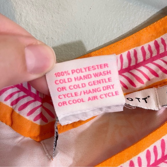 Gretchen Scott Women's Tropical V-Neck Tiered Maxi Dress Orange Medium NWT - Picture 6 of 6